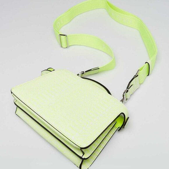Fendi x Marc Jacobs Neon Yellow Embossed Leather Small Peekaboo Iseeu XCross - Picture 2 of 11